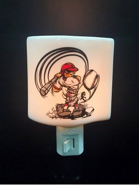 Porcelain Baseball Night Light with Gift Box